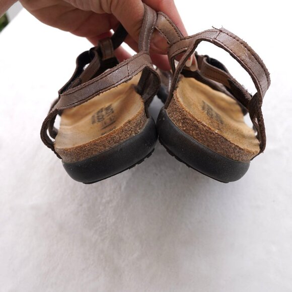 Naot Bronze Leather Open Toe Comfort Sandals Size 39 Hook & Loop Strap - Picture 3 of 8